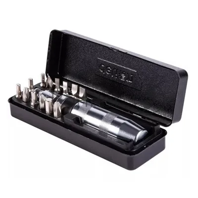 Ударно-поворотная отвертка с набором бит 13 шт Deli DL8901 (PH1, PH2x2, PH3, PH4, SL5, SL6, SL8, SL9, H4, H5, H6, H8), Cr-V, пласт. кейс