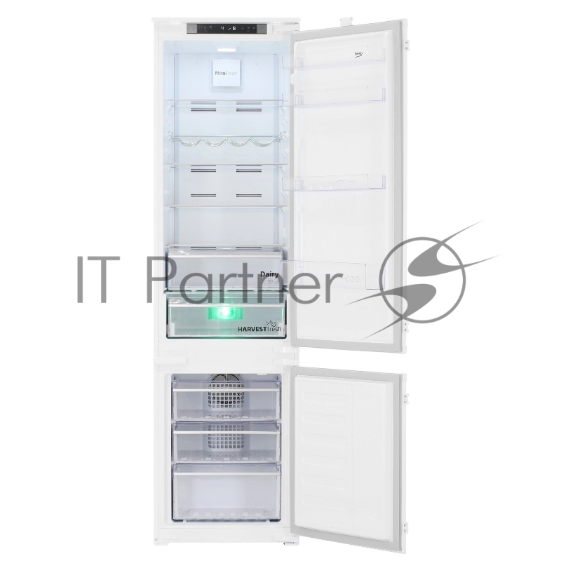 Встраиваемый холодильник Beko BCNA306E3S белый, 2 камеры, 215/69 л., морозилка снизу, No Frost
