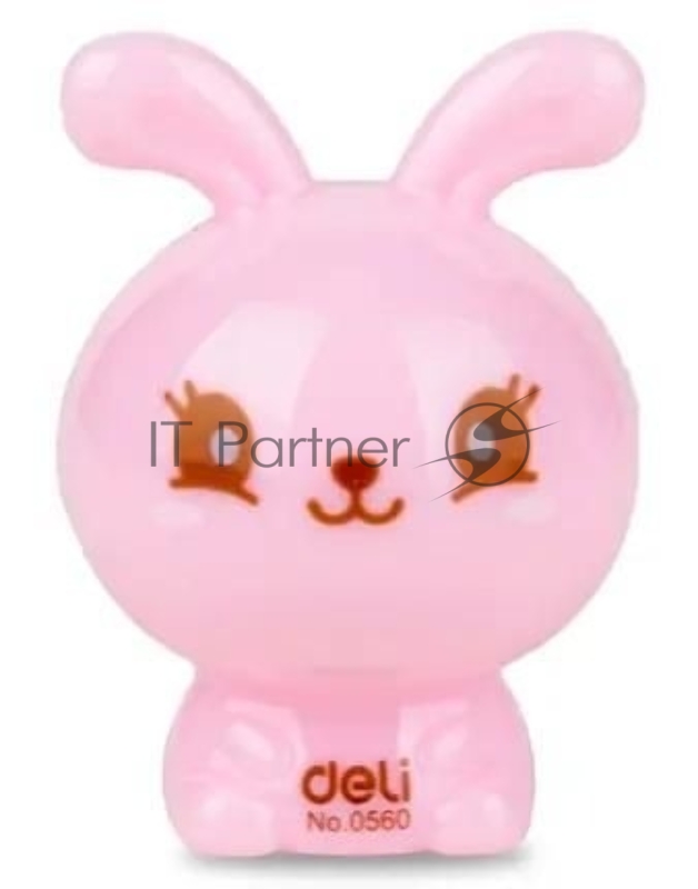 Точилка для карандашей ручная Deli Rabbit E0560, 1 отверстие, пластик, ассорти блистер