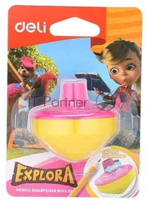 Точилка для карандашей ручная Deli Gyro ER01301 Explora, 1 отверстие, пластик, ассорти блистер
