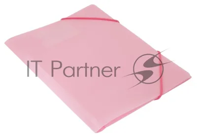 Папка на резинке Бюрократ Gems GEMPR05PIN A4, пластик, корешок 30мм, 0.5мм, розовый аметист карман для визитки