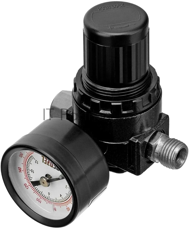 Регулятор давления с манометром Denzel R1500, 12 бар, 1/4"