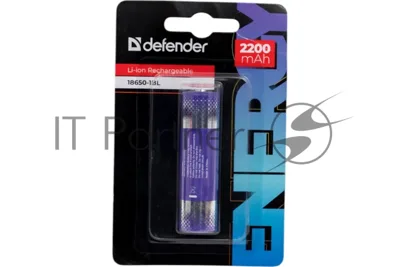 Аккумуляторная батарея Defender 18650-1BL 2200 mAh Li-ion, блистер, 1 шт.