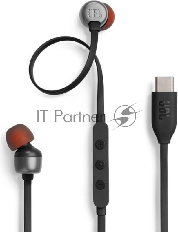 Проводные наушники JBL Tune 310C черный, внутриканальные, USB Type-C