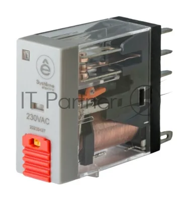 Реле 12A 1CO 230VAC тест кнопка LED