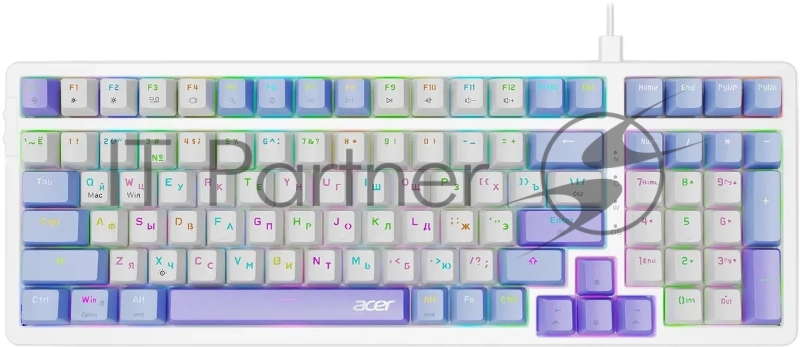 Клавиатура проводная Acer OKW304 (ZL.KBDCC.01V), USB, белый
