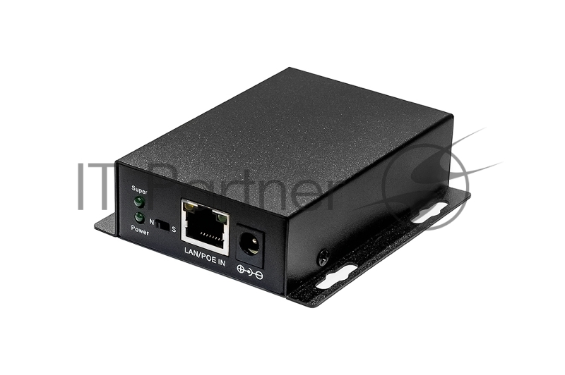 PoE удлинитель 10M/100M Fast Ethernet на 400м (до 30W).Увеличение расстояния передачи данных + питание на 100м (В режиме "S" - до 400м). Совместим с оборудованием PoE IEEE 802.3af/at. Порты: вх.- 1 x RJ45 (10/100 Base-T), роз. 2.1x5мм DC; вых.- 1 x RJ45 (10/100 Base-T). Выходной порт имеет возможность выбора метода подачи PoE (A, B, A+B).2 способа получения питания: от источника PoE/от блока питания через DC разъем). Питание: DC12-56V(30W). Размеры (ШxВxГ): 88x25x60мм. Рабочая температура: -10.