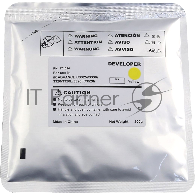 Девелопер для CANON iR ADVANCE C3320/3325i/3330/3525i/3530i CET Yellow, 200г, 240000 стр., CET171014