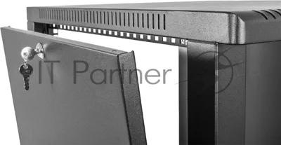 Шкаф коммутационный ЦМО (ШРН-6.350.1-9005) настенный 6U 600x350 мм пер. дв. металл 200 кг черный 300 мм 180 град.