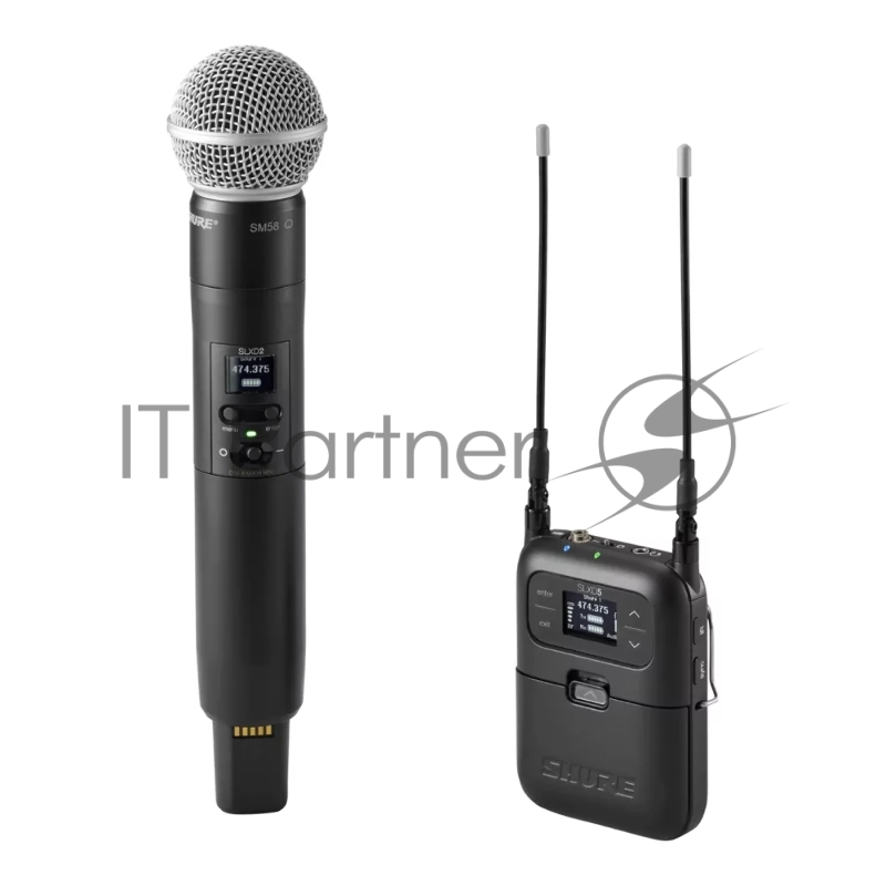 Ручной передатчик SHURE SLXD2/SM58=-H56 с капсюлем SM58. Частота UHF 518-562 МГц