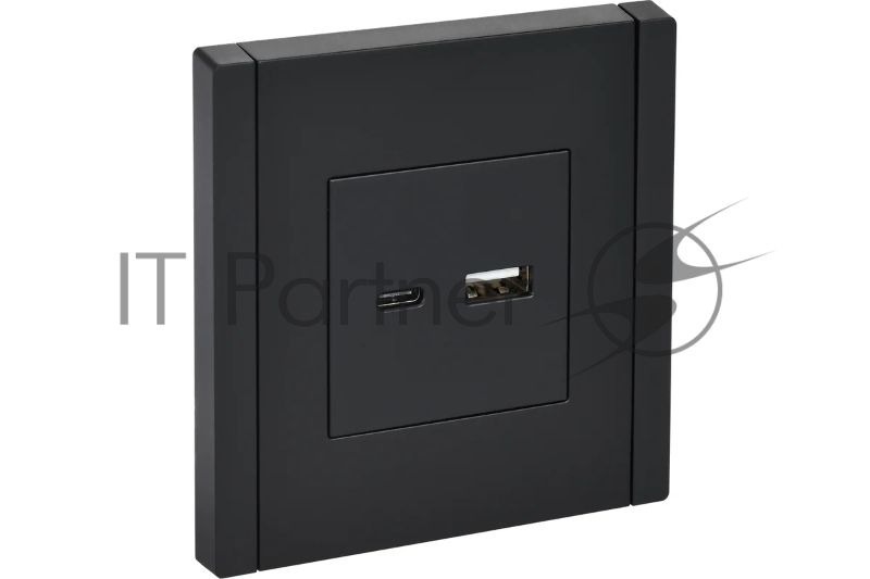 Розетка IEK FORTE&PIANO FP151 USB A+C 18Вт черный