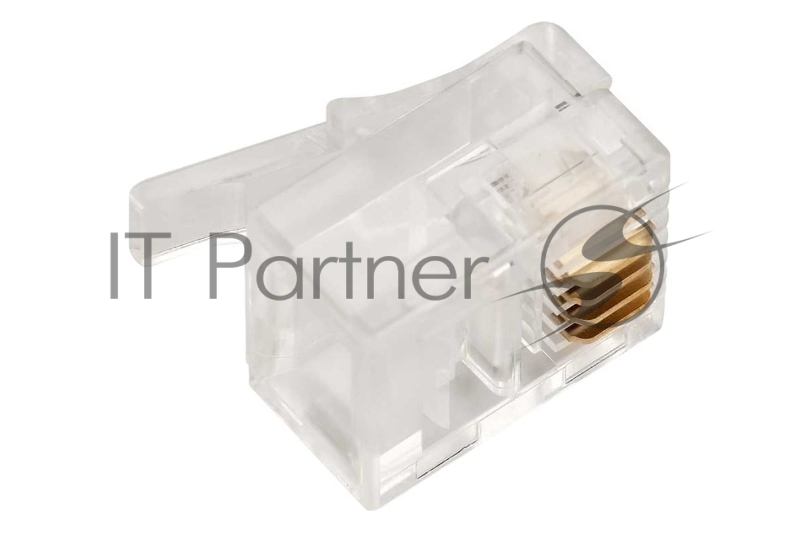 Коннектор LANMASTER TWT-PL12-6P4C/JR100, UTP кат.3 RJ12, прозрачный (упак.: 100 шт)