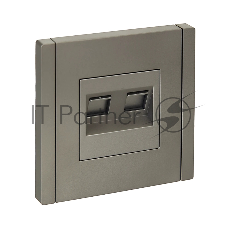 Розетка компьютерная IEK FORTE&PIANO FP534 2-ая RJ45 кат.6 сталь