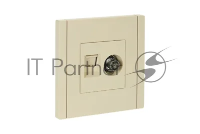 Розетка двойная TV+RJ45 кат.5E IEK FORTE&PIANO FP436 ваниль