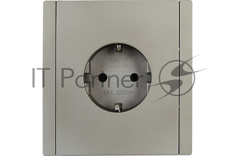 Розетка IEK FORTE&PIANO FP514 1-местная с заземлением без защитных шторок безвинтовое крепление 16А сталь