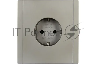 Розетка IEK FORTE&PIANO FP514 1-местная с заземлением без защитных шторок безвинтовое крепление 16А сталь