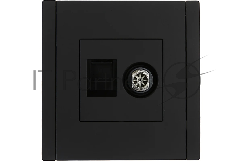 Розетка двойная TV+RJ45 кат.6 IEK FORTE&PIANO FP137 черный
