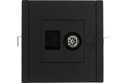 Розетка двойная TV+RJ45 кат.6 IEK FORTE&PIANO FP137 черный