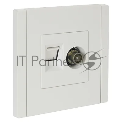 Розетка двойная TV+RJ45 кат.5E IEK FORTE&PIANO FP236 белый