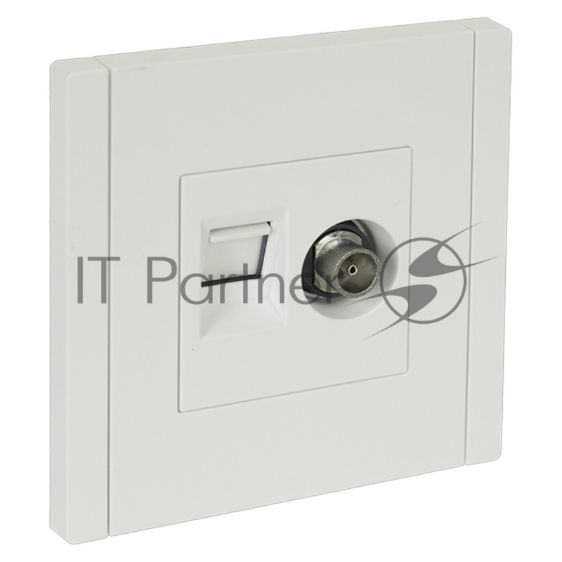 Розетка двойная TV+RJ45 кат.6 IEK FORTE&PIANO FP237 белый