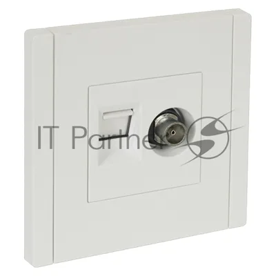 Розетка двойная TV+RJ45 кат.6 IEK FORTE&PIANO FP237 белый
