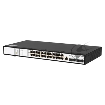 Коммутатор управляемый SNR уровня 2+, 24 порта 10/100/1000Base-T, 4 порта 1/10G SFP+, встроенный БП ~220V AC