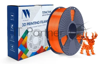 Филамент NVPrint PLA+ Trasparent Orange для 3D печати диаметр 1.75мм длина 330 метров масса 1 кг