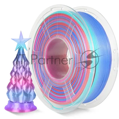 Филамент NVPrint Silk PLA+ Rainbow 02 для 3D печати диаметр 1.75мм длина 330 метров масса 1 кг