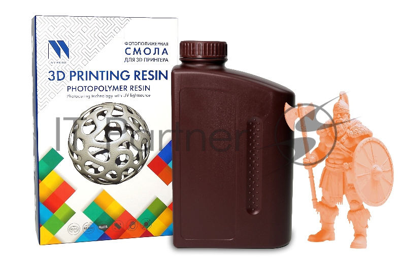 Фотополимерная смола NVPrint Plant Based Resin Orange для 3D печати 1 кг (бут)