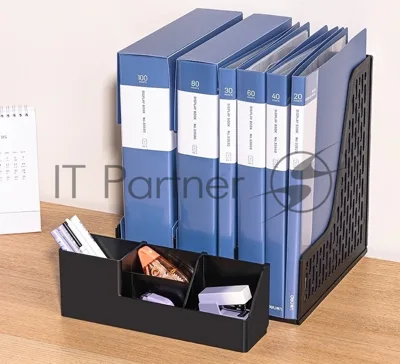 Лоток вертикальный Deli E9847 3отд. сборный для бумаг 253x320x275мм черный пластик пластиковый пакет