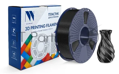 Филамент NVPrint TPU Silk Black для 3D печати диаметр 1.75мм длина 330 метров масса 1 кг