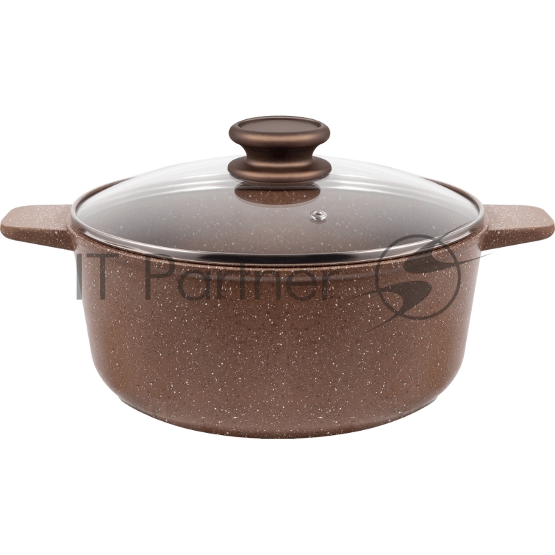 Кастрюля Maunfeld CARMEL MF26CRM01CR, 26 см, 5 л из литого алюминия со стеклянной крышкой
