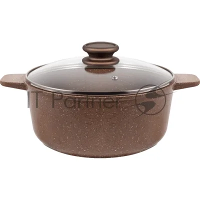 Кастрюля Maunfeld CARMEL MF26CRM01CR, 26 см, 5 л из литого алюминия со стеклянной крышкой