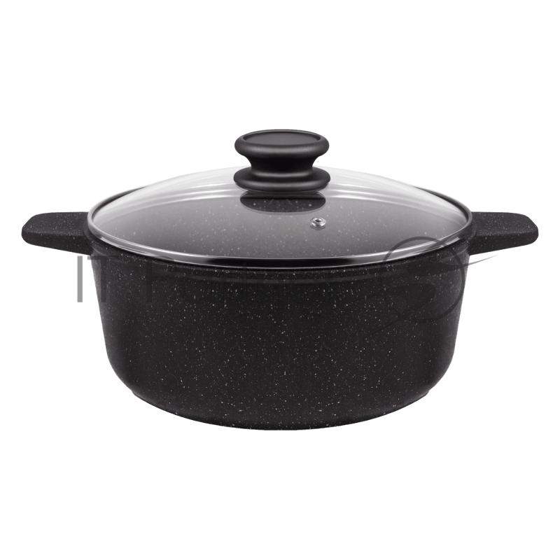 Кастрюля Maunfeld GALAXITE MF24GLX01CR 24 см, 4 л из литого алюминия со стеклянной крышкой