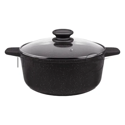 Кастрюля Maunfeld GALAXITE MF24GLX01CR 24 см, 4 л из литого алюминия со стеклянной крышкой