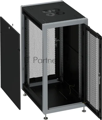 Шкаф коммутационный Sysmatrix (SL 6622.933) напольный 22U 600x600мм пер.дв.перфор. задн.дв.перфор. 800кг черный 51кг 180град. IP20