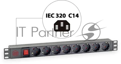 Блок распределения питания Sysmatrix PD 0802.000 гор.размещ. 8xSchuko базовые 16A C14