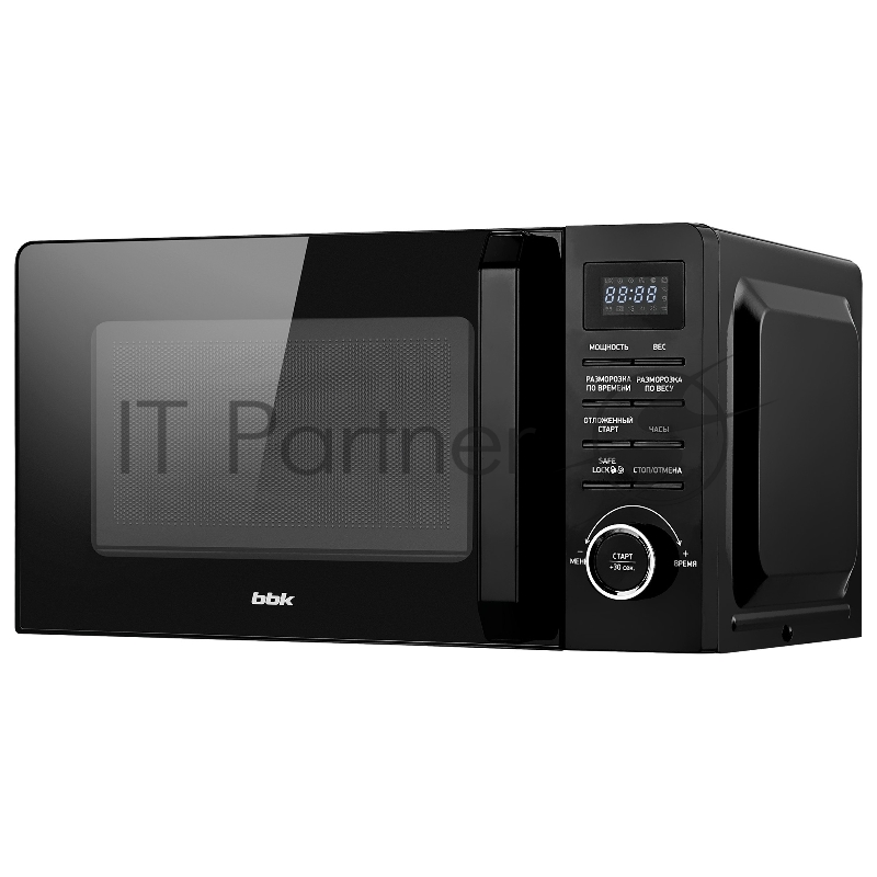 Микроволновая печь BBK 20MWS-723T/B черный, 20 л, 700 Вт, переключатели - кнопки, тактовый механизм