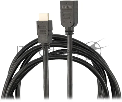 Кабель-удлинитель аудио-видео Buro HDMI (m)/HDMI (f) 1.5м. позолоч.конт. черный