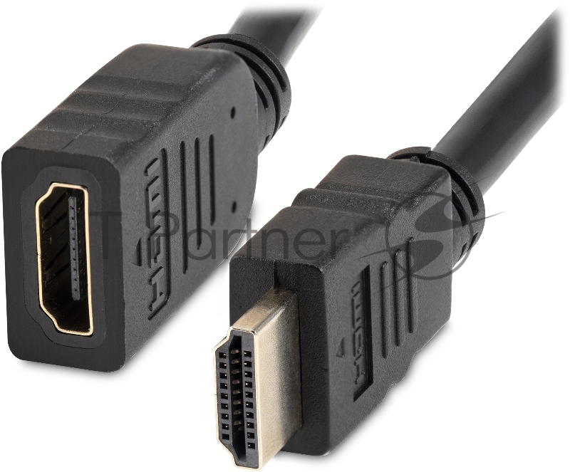Кабель-удлинитель аудио-видео Buro HDMI (m)/HDMI (f) 3м. позолоч.конт. черный