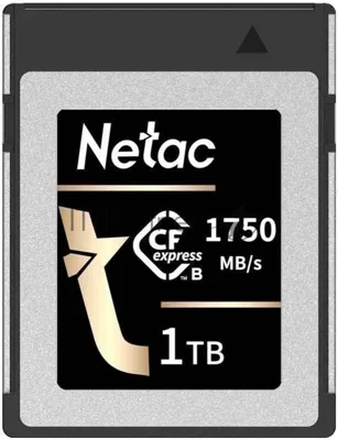Флеш карта CFexpress 1Tb Netac CF2000 NT02CF2000-001T-S PCIe Gen 3x2 Type B cards, up to 1750MB/1650MB/