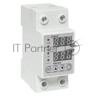 Реле напряжения и тока с дисп. EKF RVb 63A
