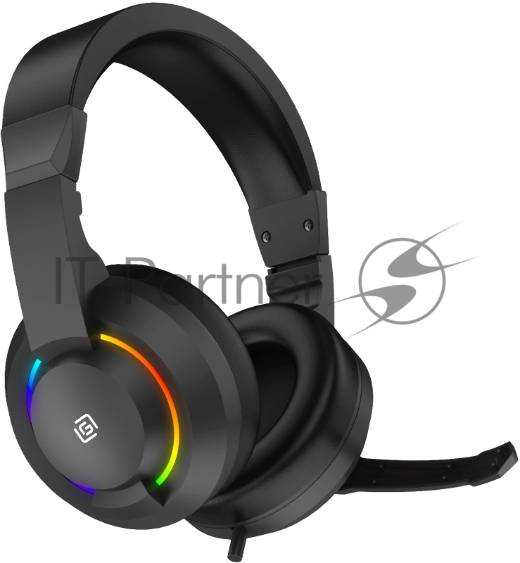 Гарнитура Oklick HS-L315G чёрный, проводная, 3.5 мм, подсветка