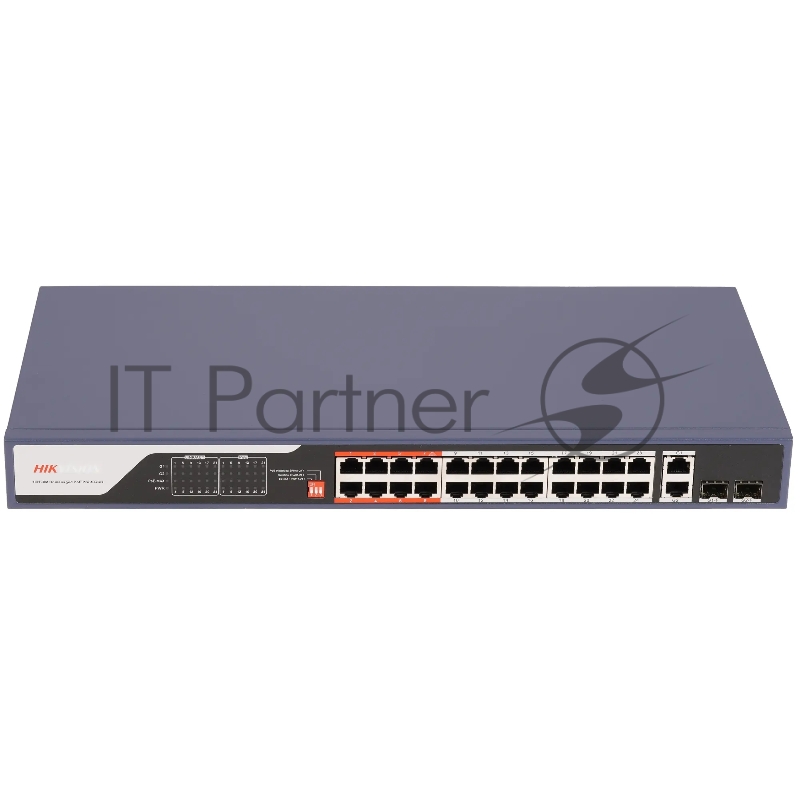 Коммутатор Hikvision DS-3E0326P-E(C), 24×1 Гбит/с PoE + 2×1 Гбит/с Combo (RJ45/SFP) + 2×1 Гбит/с SFP, неуправляемый