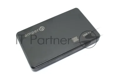 Корпус для жесткого диска Amperin AM25U2PB 2,5", USB 2.0, пластиковый, черный