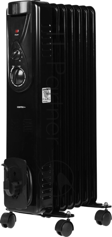 Обогреватель масляный Centek CT-6200 (7 секций) черный, 700/1000/1500Вт, 3 режима, механический термостат
