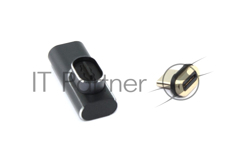 Переходник USB 4 Type-C мама-папа угловой с магнитным разъемом тип 2