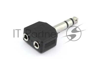 Разетвитель Jack 6,3 мм папа - 2 miniJack 3.5 мм мама
