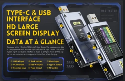 Тестер USB FNIRSI-FNB58 bluetooth