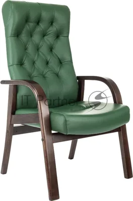 Кресло Бюрократ T-9928WALNUT-CF зеленый, кожа